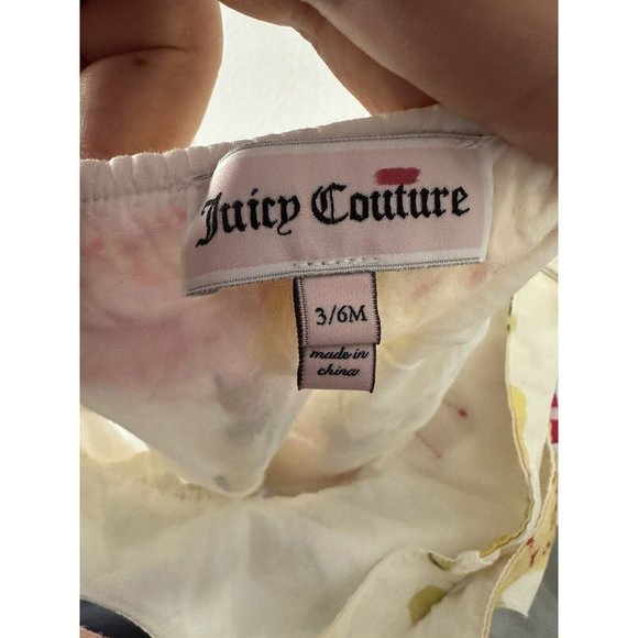 Juicy Couture Baby Girls Floral Spring / Summer Dress Yellow Pink Bow 3-6 Months - Picture 4 of 4